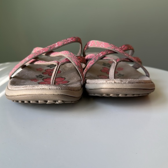Sketchers Memory  Foam  Sandals  Strappy Flip Flops Thongs Cushioned Floral 8 - Picture 6 of 12